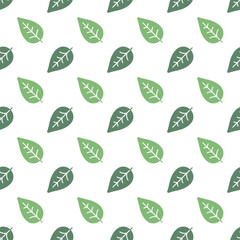 Green Leaves vector seamless pattern background.
