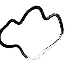 Grunge Abstract Hand Drawn Fluid Stroke Line Shape 