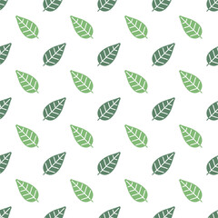 Green Leaves vector seamless pattern background.