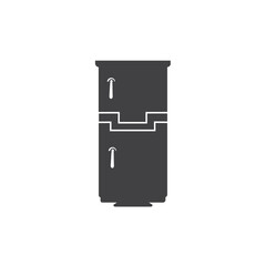 Fridge icon outline vector design. Logotype refrigerator symbol. Flat style vector template.