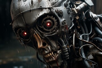 a dystopian vision of a robotic terror. Generative AI