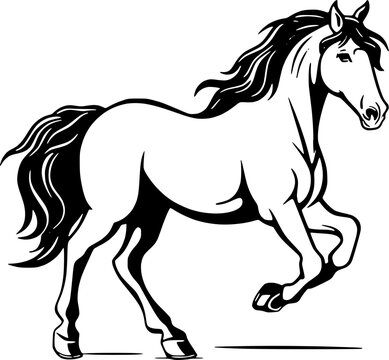 Hand-drawn Animal Horse Vintage Outline Icon