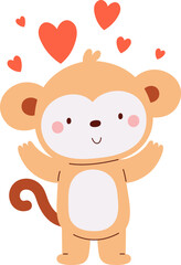 Monkey With Hearts
