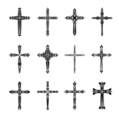 Foto op Plexiglas set of crosses © Juntee