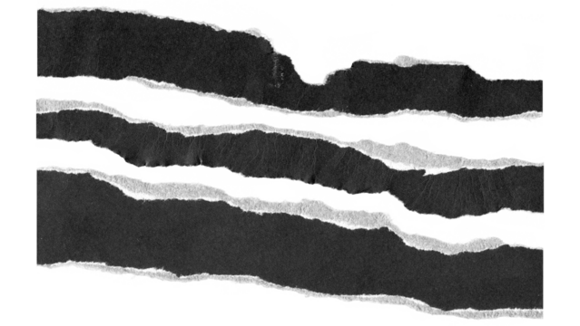 torn and ripped paper lines stripes with jagged edges from black paper in Y2K retro style, png isolated cardboard pieces on transparent background