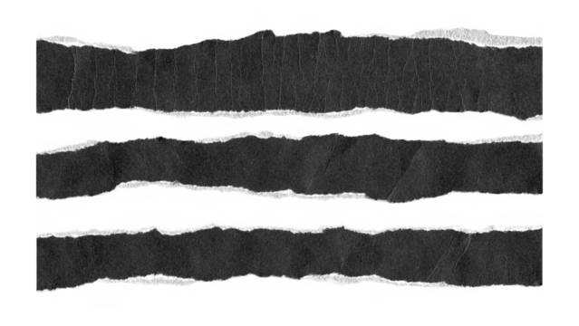 torn and ripped paper lines stripes with jagged edges from black paper in Y2K retro style, png isolated cardboard pieces on transparent background