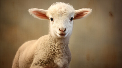 Portrait of a cute lamb