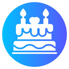 birthday cake gradient icon