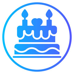 birthday cake gradient icon