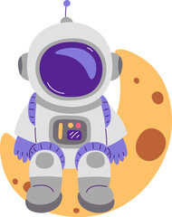 Astronaut Sitting On Moon