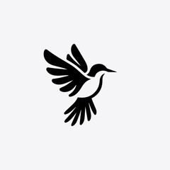 Abstract Unique logo of bird vector silhouette