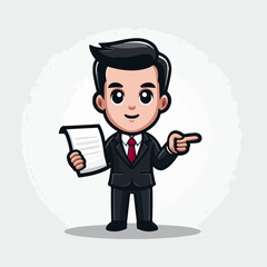 Lawyer cute mascot logo, cute attorney mascot logo, lawyer branding
