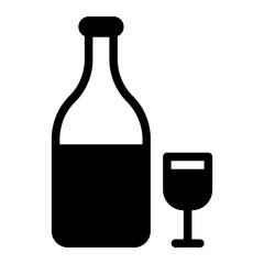 champagne glyph icon