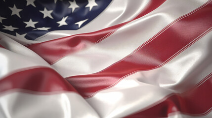 Obraz premium America USA flag close up fabric waves 