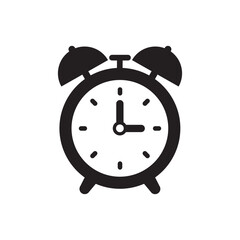 Alarm clock icon. Time symbol vector illustration