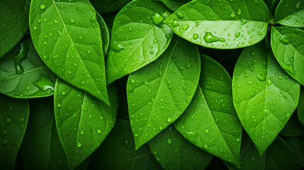 Closeup green leaves background
