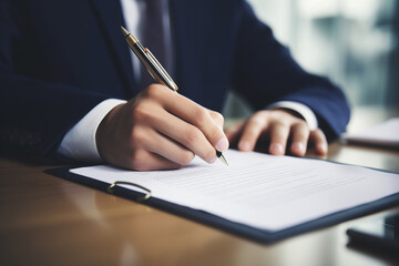 Business man sign a contract investment professional document agreement