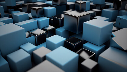 Background of cubes rendered in 3D