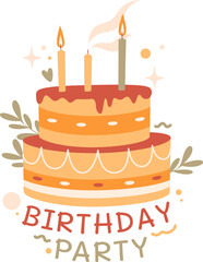 Birthday Cake Lettering Sticker