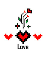 Love ethnic plant flower heart