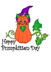 happy pumpkin kitten day halloween
