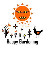 happy gardening sunny day ethnic 