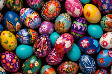 Fototapeta na wymiar ester colorful and different design on eggs