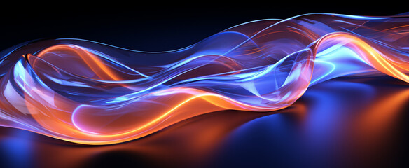 Abstract glow background with motion neon light effect. 3d render_