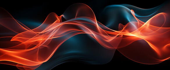 Abstract red and black glows with smoke and particles background. 3d render_