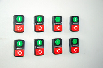 Adjustment keys and lights located on the electrical panel