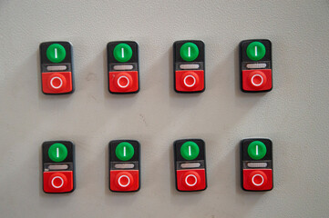 Adjustment keys and lights located on the electrical panel