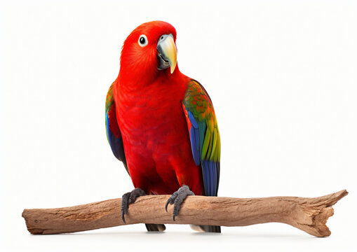 Eclectic Parrot isolated on white background