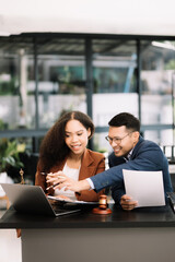  Business team and lawyers discussing contract papers of Claw, advice, legal services.