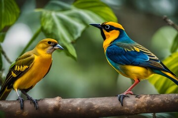 blue and yellow bird