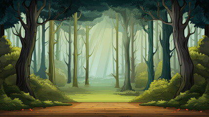Empty forest with lots of trees background for threat