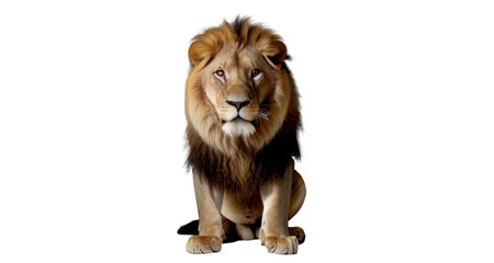 Fototapeta premium lion sitting white background, isolate, png
