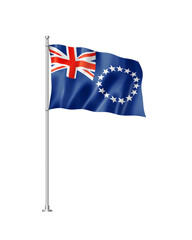 Fototapeta premium Cook Islands flag isolated on white