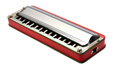 Musical Harmonica on Transparent Background