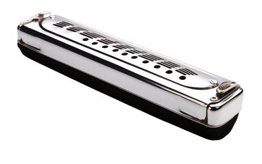 Musical Harmonica on Transparent Background