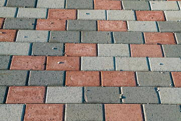 sidewalk with double space for the cycle path and pedestrians, self-locking colored concrete...