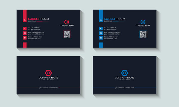Clean and minimal business card layout template. Professional elegant business card, visiting card, identity, corporate, contact, branding