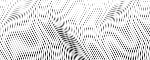Foto op Plexiglas Halftone monochrome background with flowing dots © dniprodd
