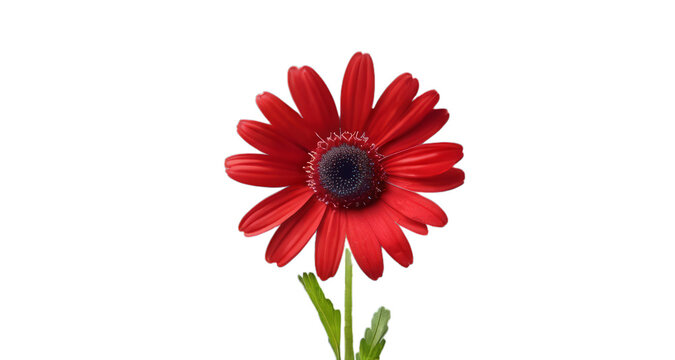 red gerber daisy white background, isolate, png