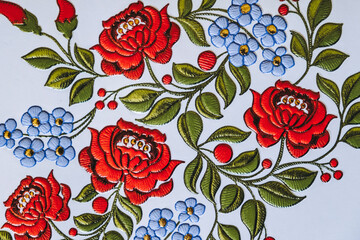 Papier-peint au motif floral rétro coloré