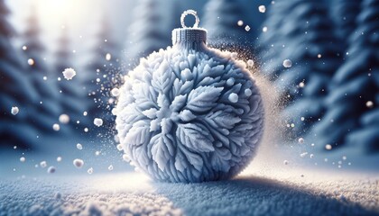 Shimmering Christmas Bauble made of Snow