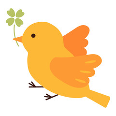 四葉のクローバーを飛んで届ける鳥