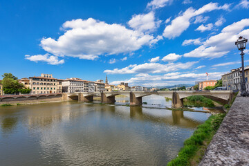 Florence, Italy - June 28, 2023: Panorama of Florence in Italy. Aerial view of Florence city in Italy.