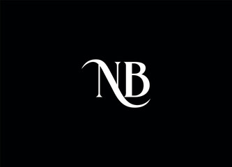 NB  letter logo design and monogram logo - obrazy, fototapety, plakaty