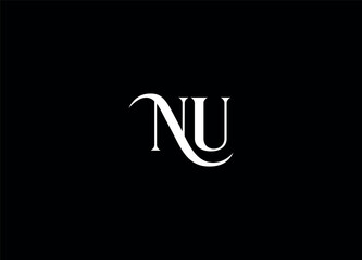 NU  letter logo design and monogram logo