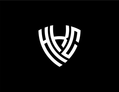 HKC creative letter shield logo design vector icon illustration